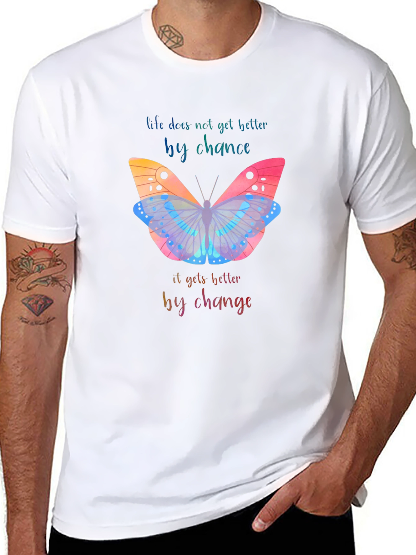 Inspirational Butterfly Graphic T-Shirt
