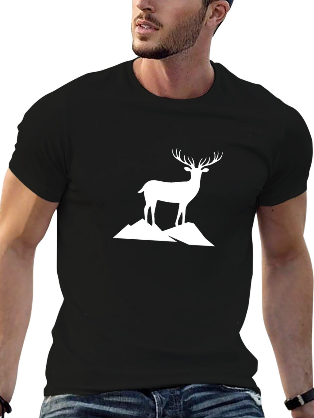 Deer Mountain Graphic T-Shirt - Black