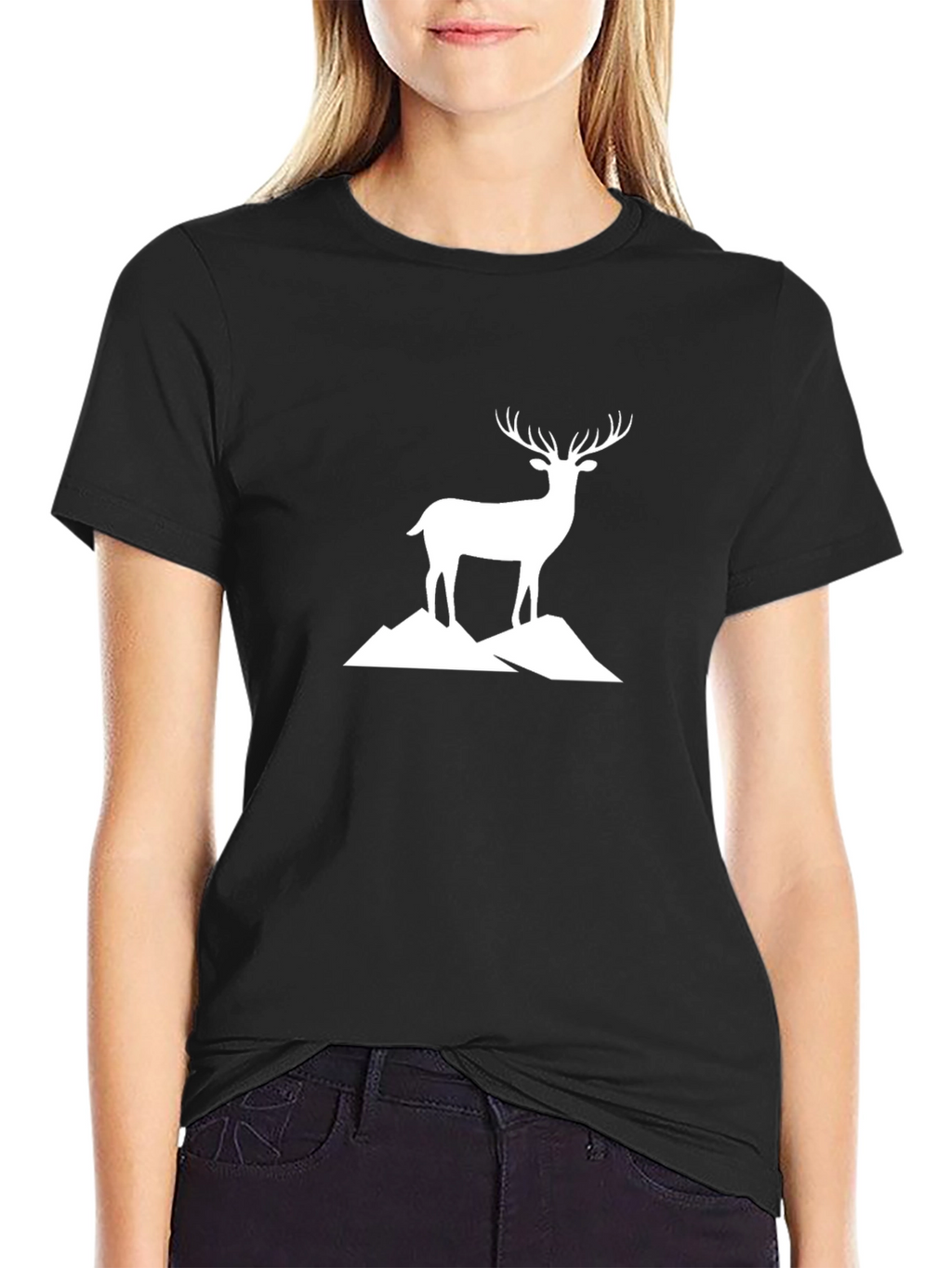 Deer Mountain Graphic T-Shirt - Black