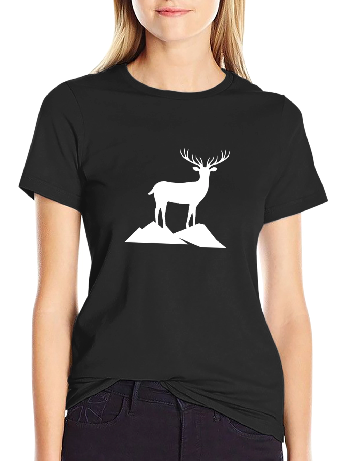 Deer Mountain Graphic T-Shirt - Black