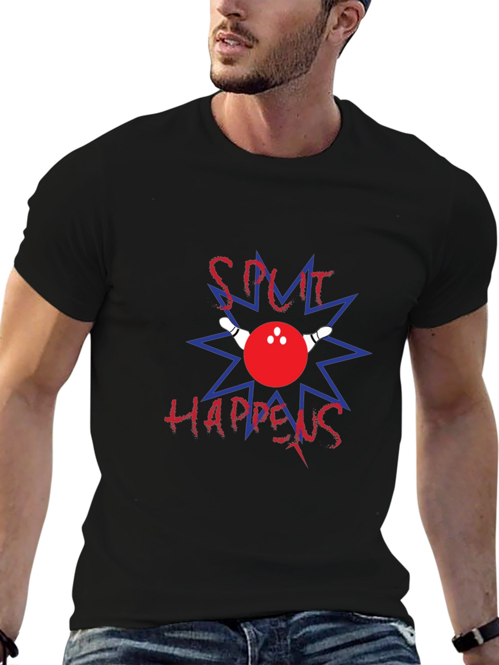 Split Happens Bowling Graphic T-Shirt
