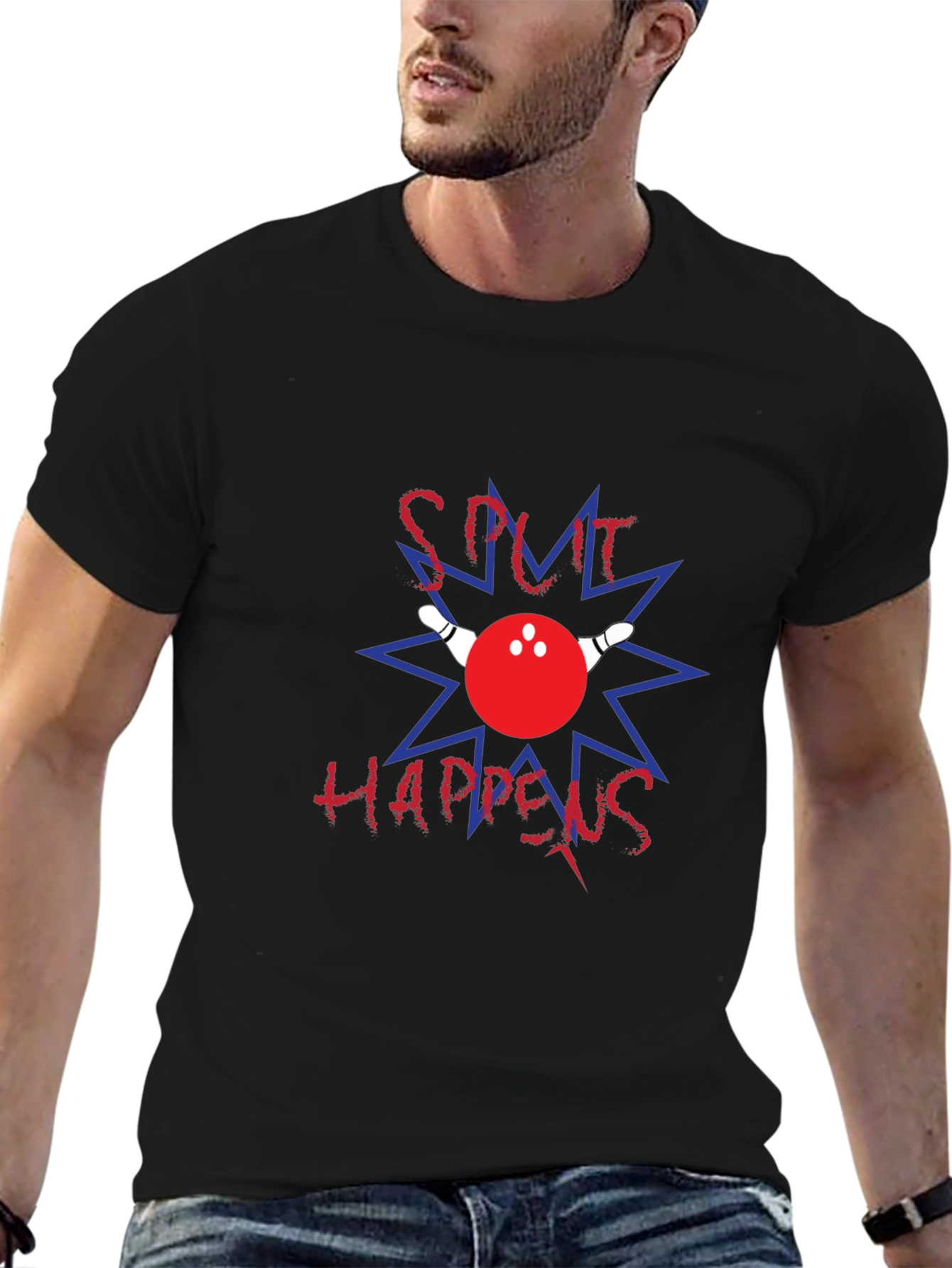 Split Happens Bowling Graphic T-Shirt
