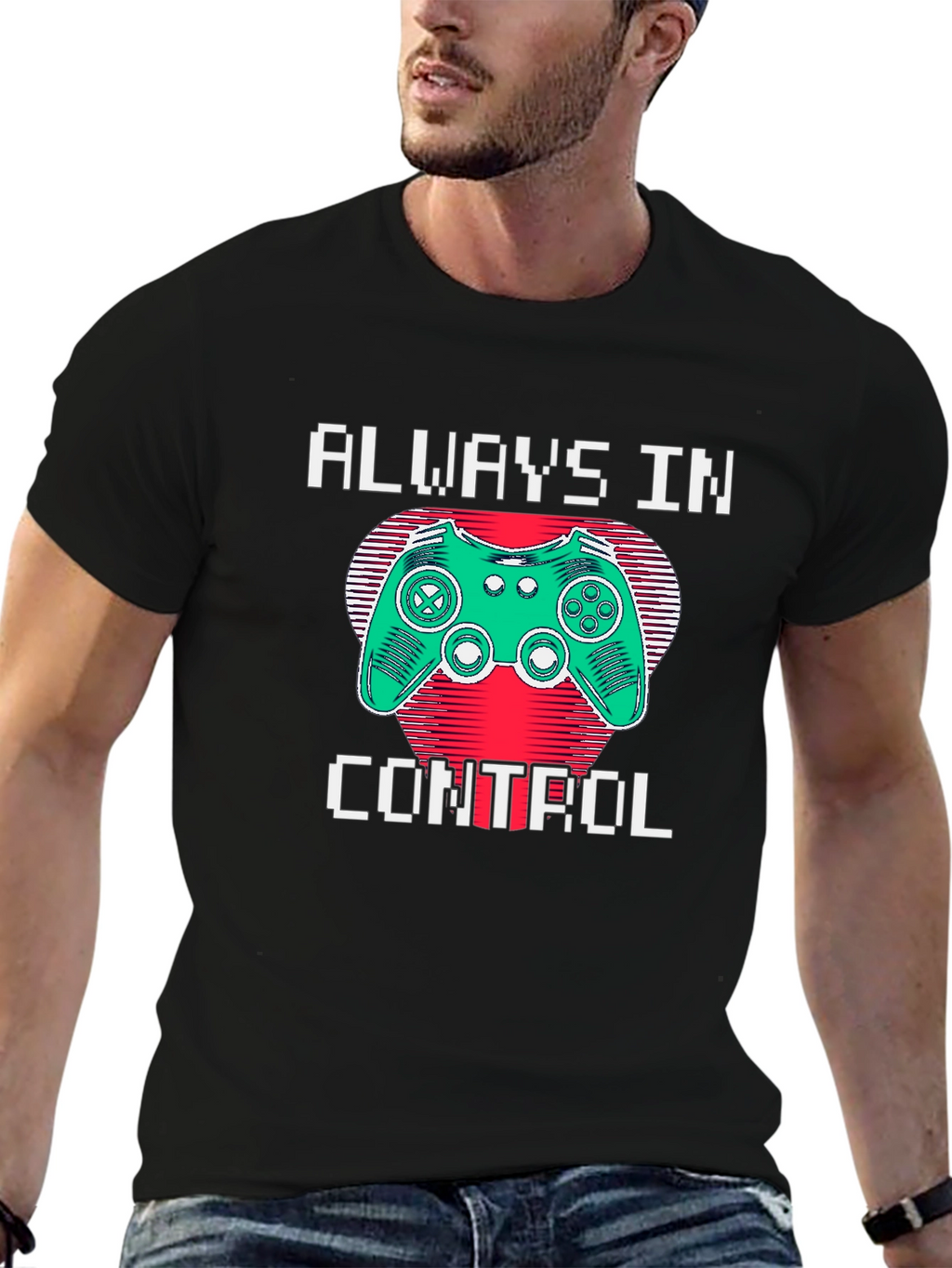 Always In Control Gamer T-Shirt - Black