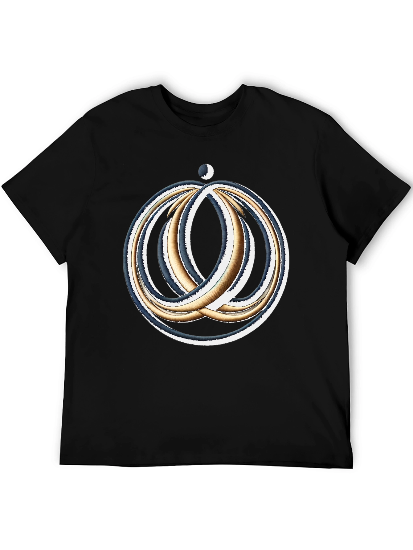 Cosmic Rings Graphic Tee - Black Cotton Blend Comfort Fit