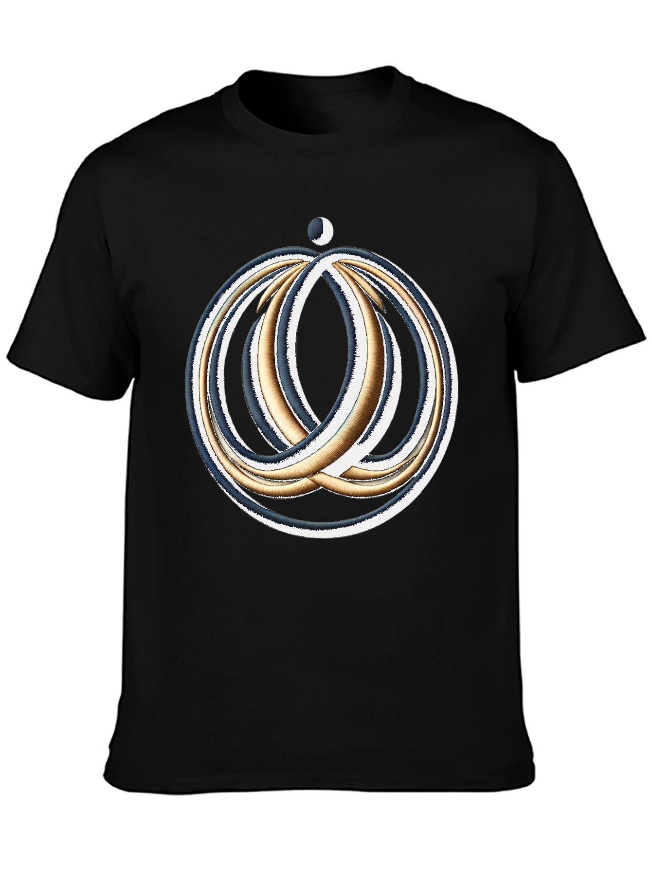 Cosmic Rings Graphic Tee - Black Cotton Blend Comfort Fit