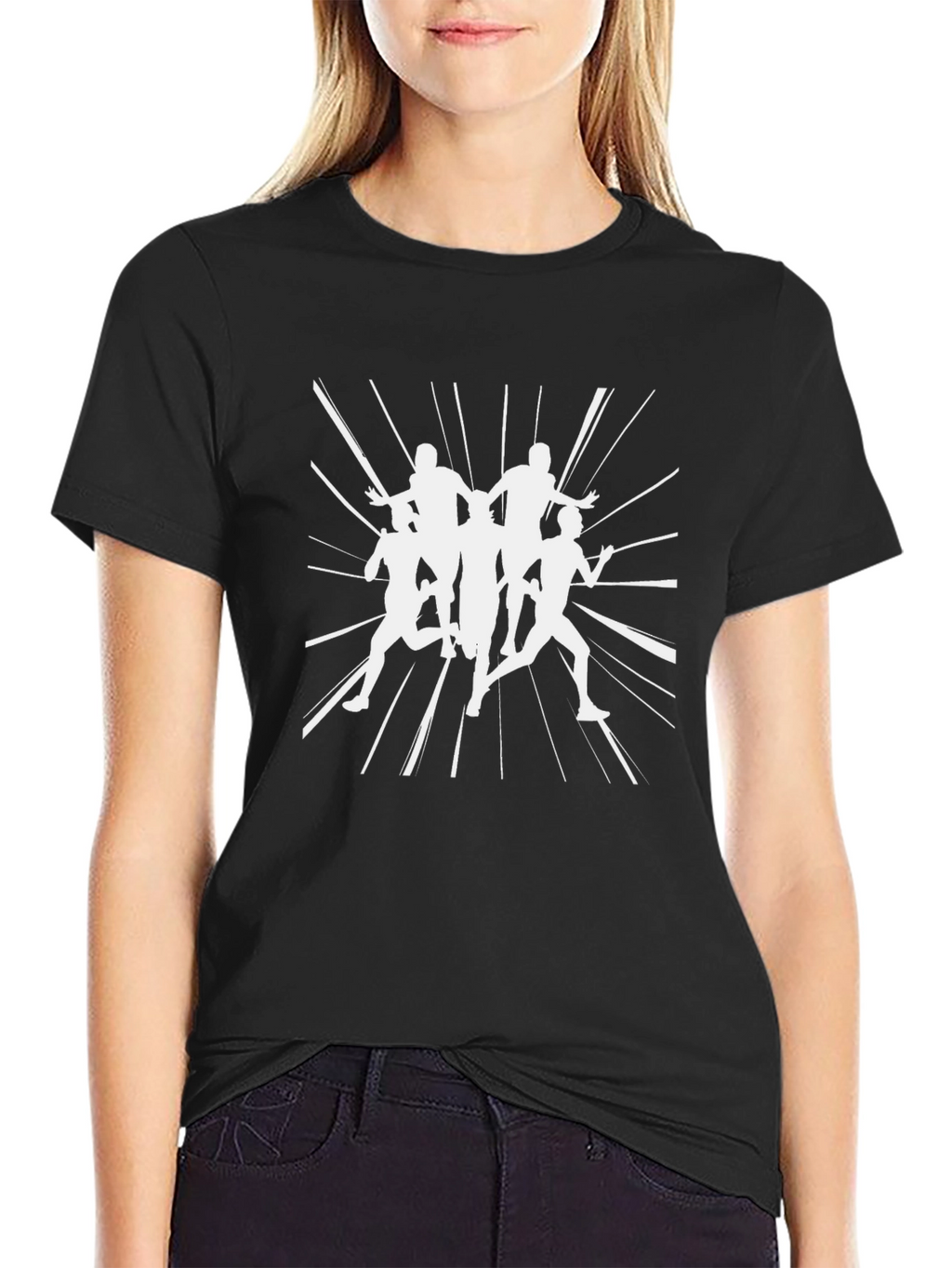 Dynamic Runners Graphic Tee - Black Cotton Comfort