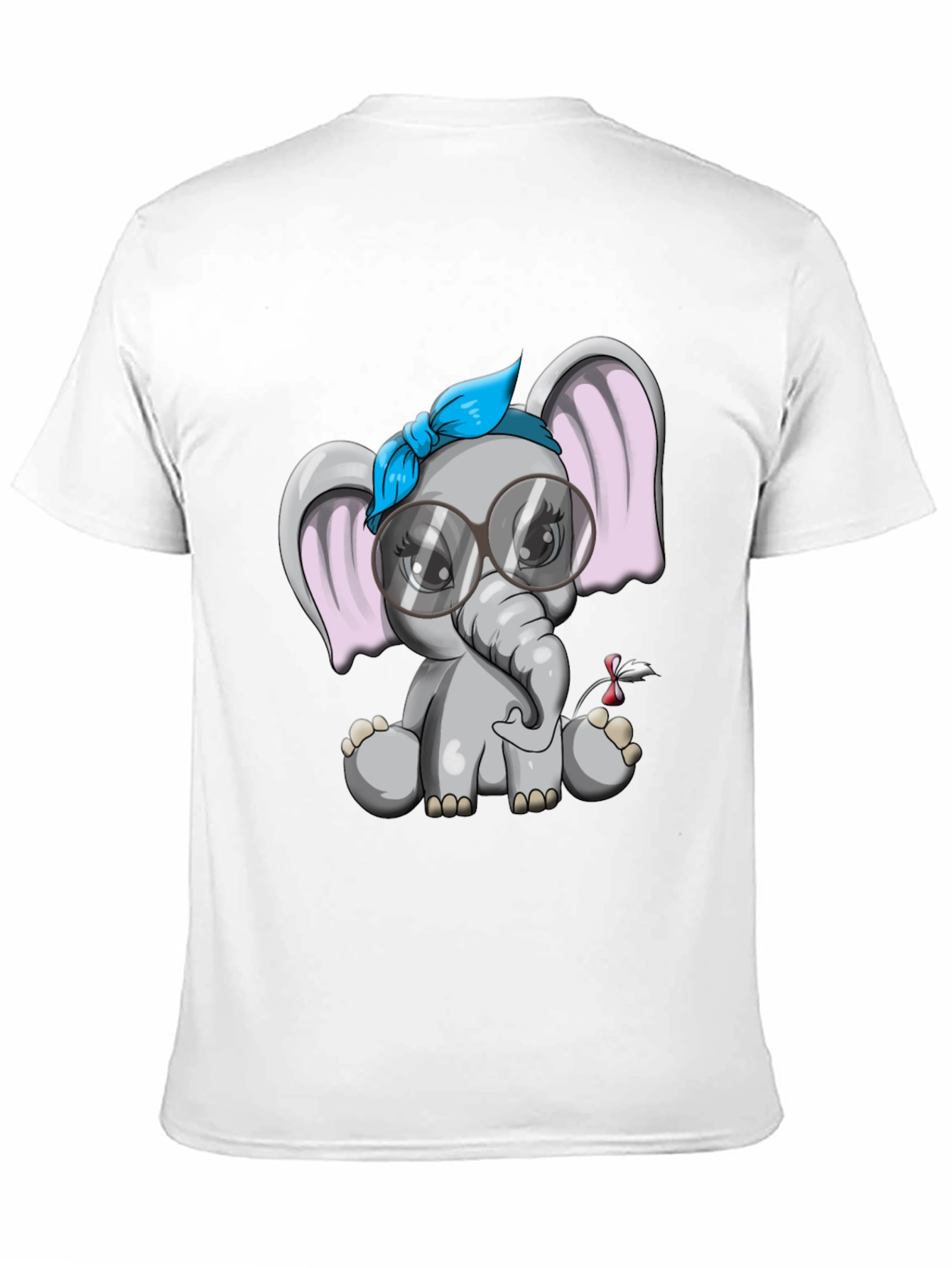 Cute Elephant Graphic Tee - Black