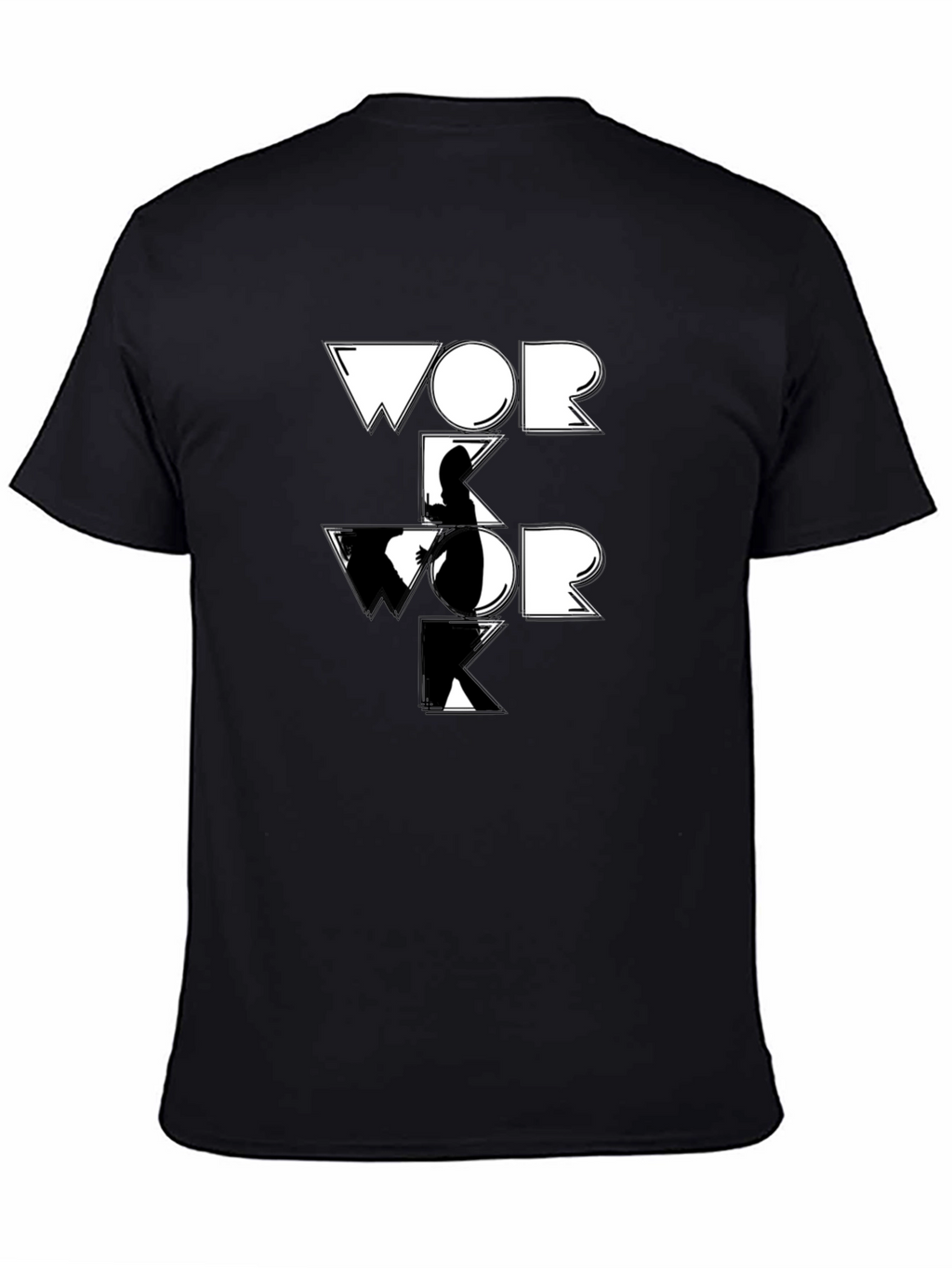 Work Graphic Tee - Black Cotton T-Shirt