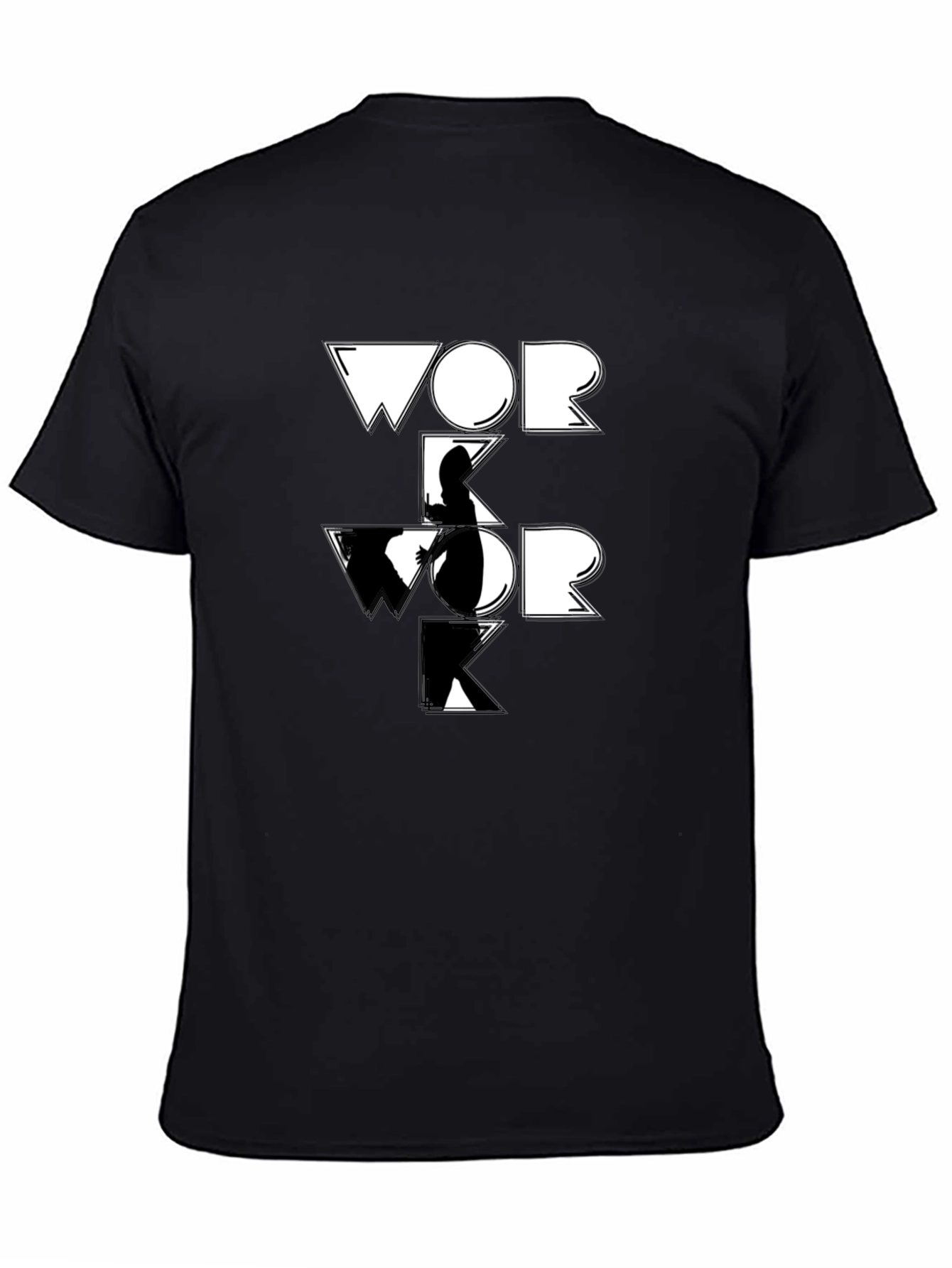Work Graphic Tee - Black Cotton T-Shirt