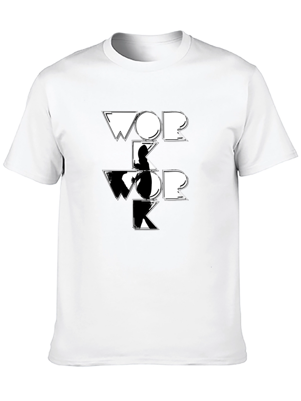 Work Graphic Tee - Black Cotton T-Shirt