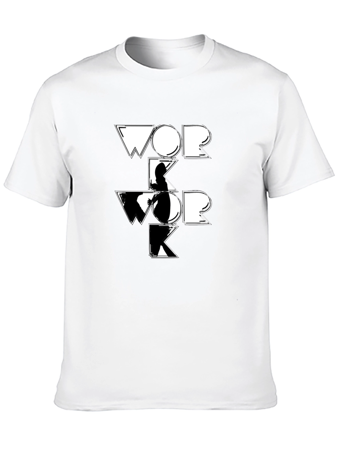 Work Graphic Tee - Black Cotton T-Shirt