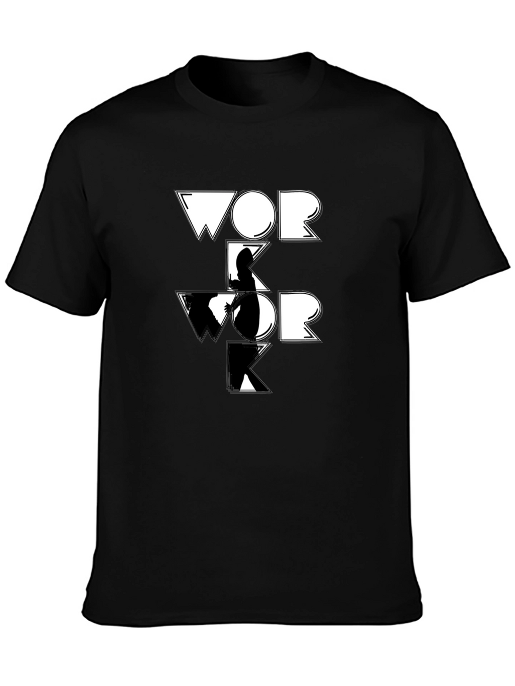 Work Graphic Tee - Black Cotton T-Shirt