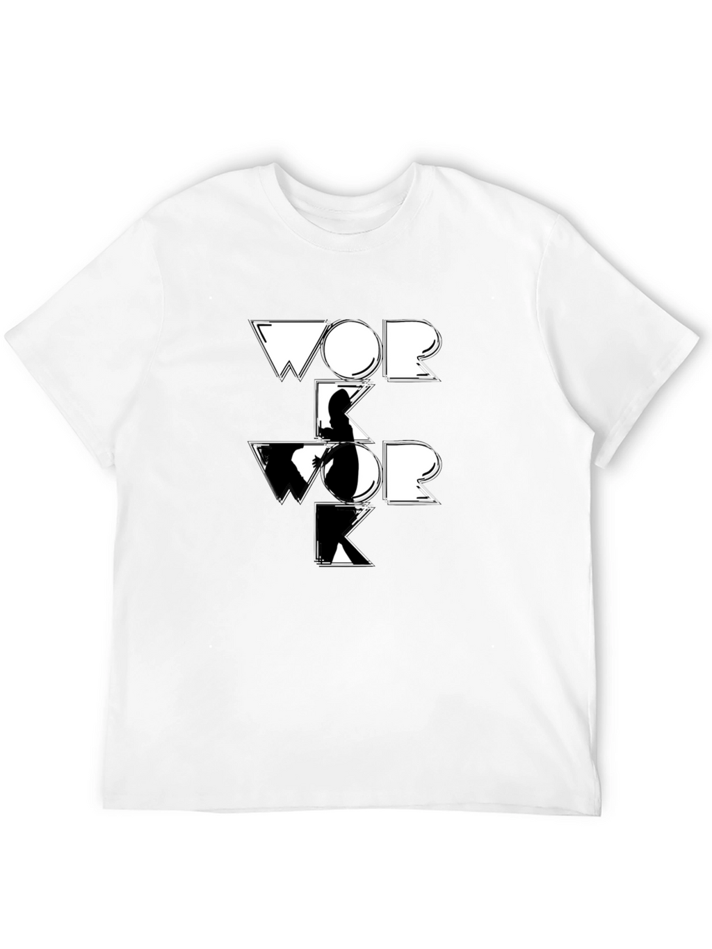 Work Graphic Tee - Black Cotton T-Shirt