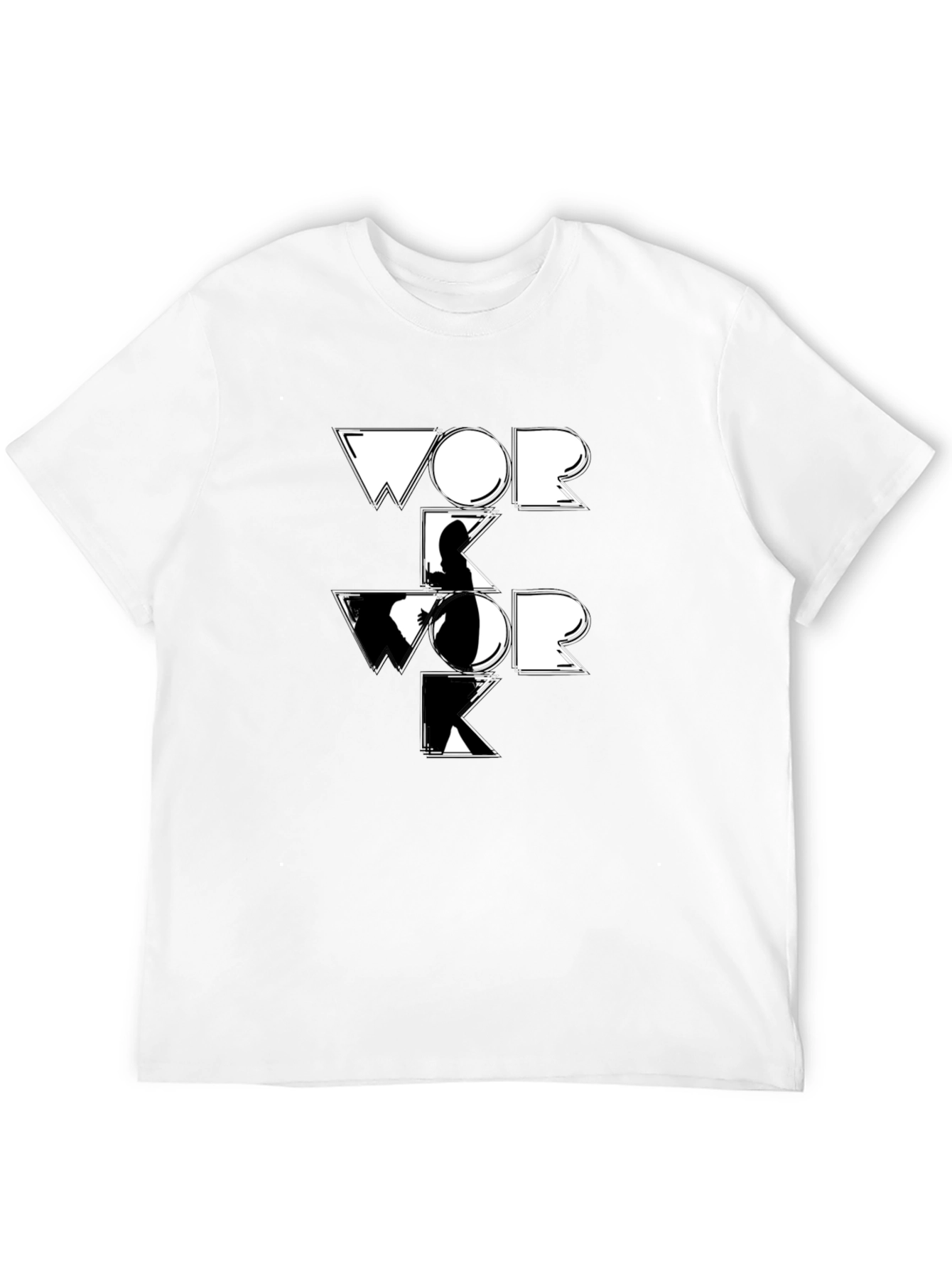 Work Graphic Tee - Black Cotton T-Shirt