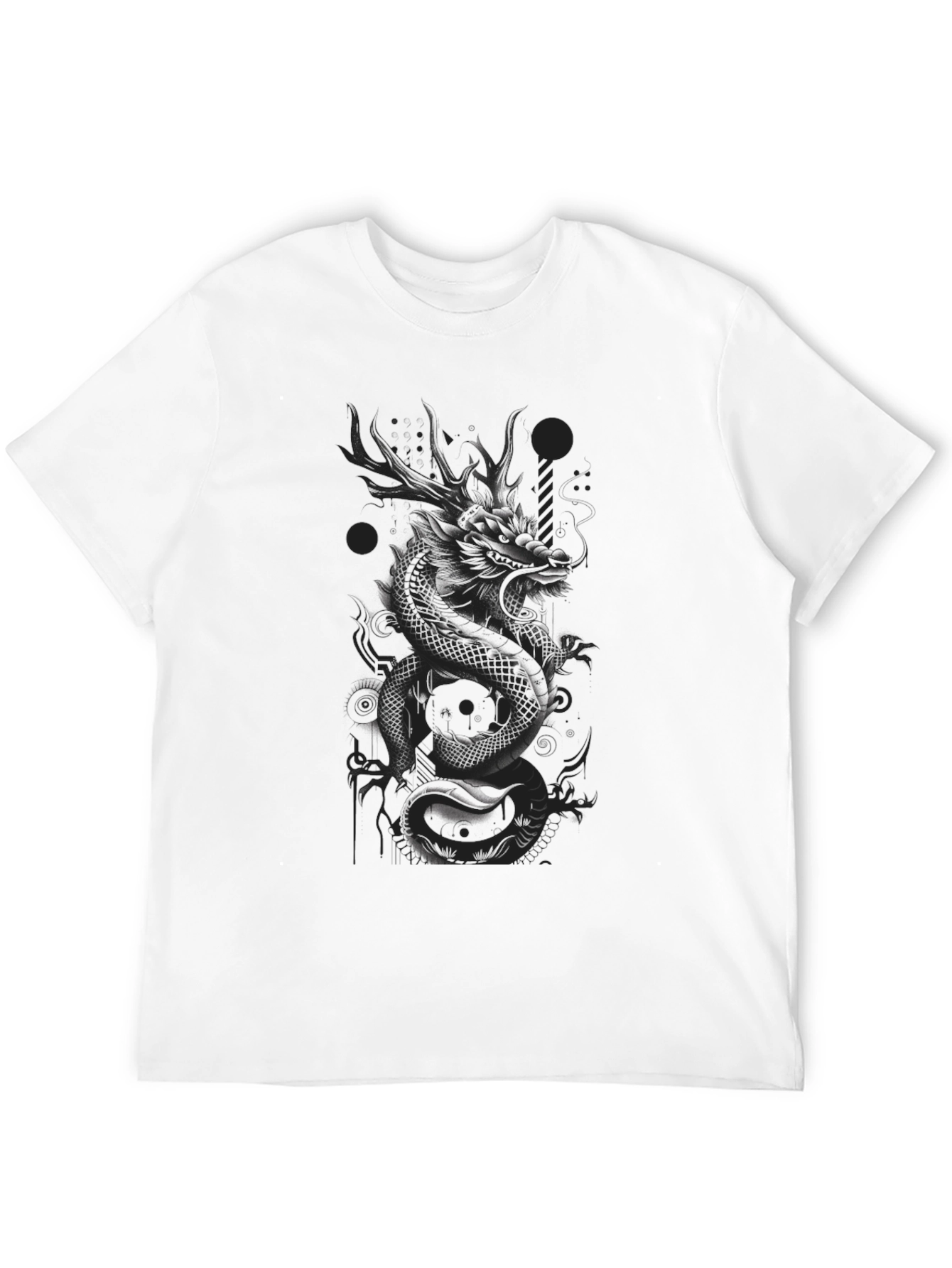 Dragon Graphic Print T-Shirt - Stylish Dark Tee