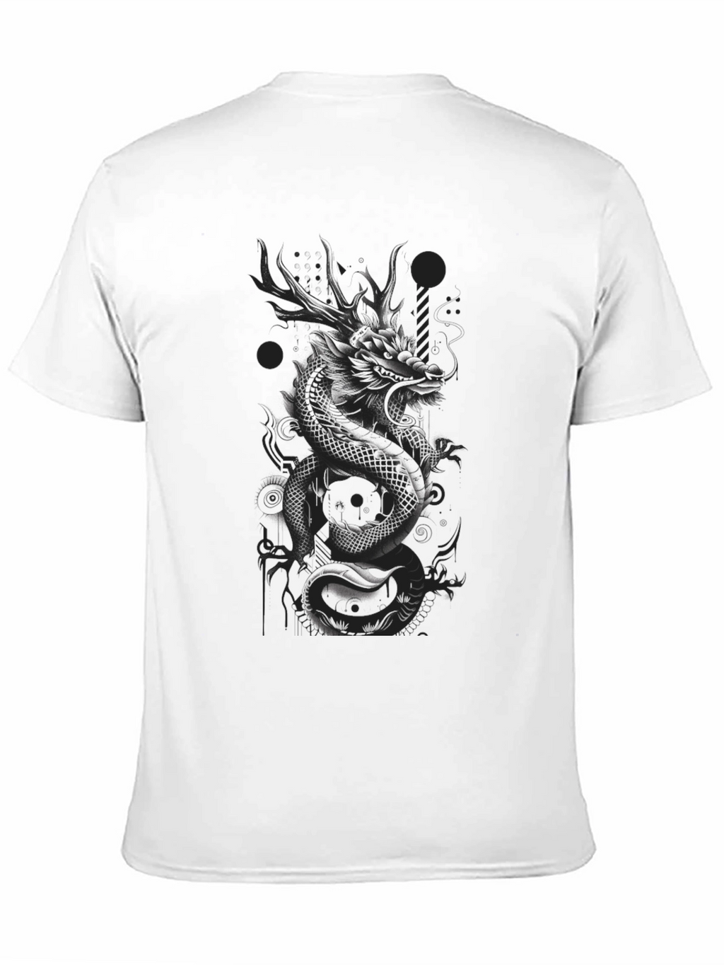 Dragon Graphic Print T-Shirt - Stylish Dark Tee