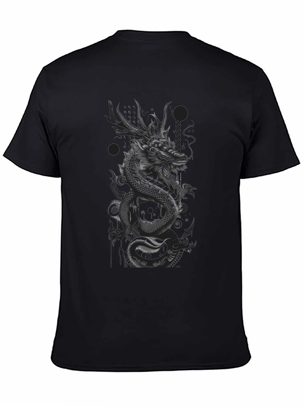 Dragon Graphic Print T-Shirt - Stylish Dark Tee