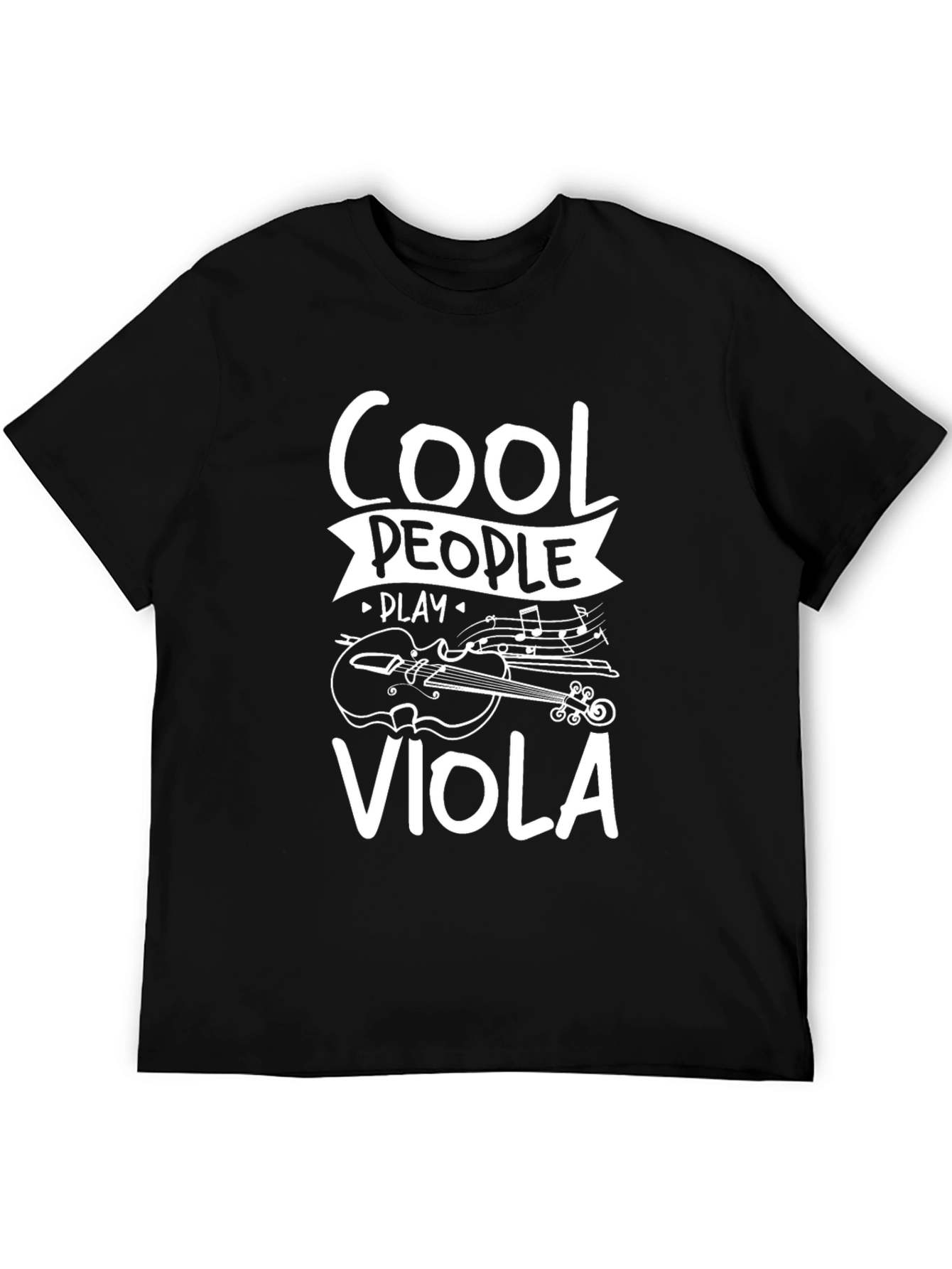 Cool People Play Viola Black Graphic T-Shirt