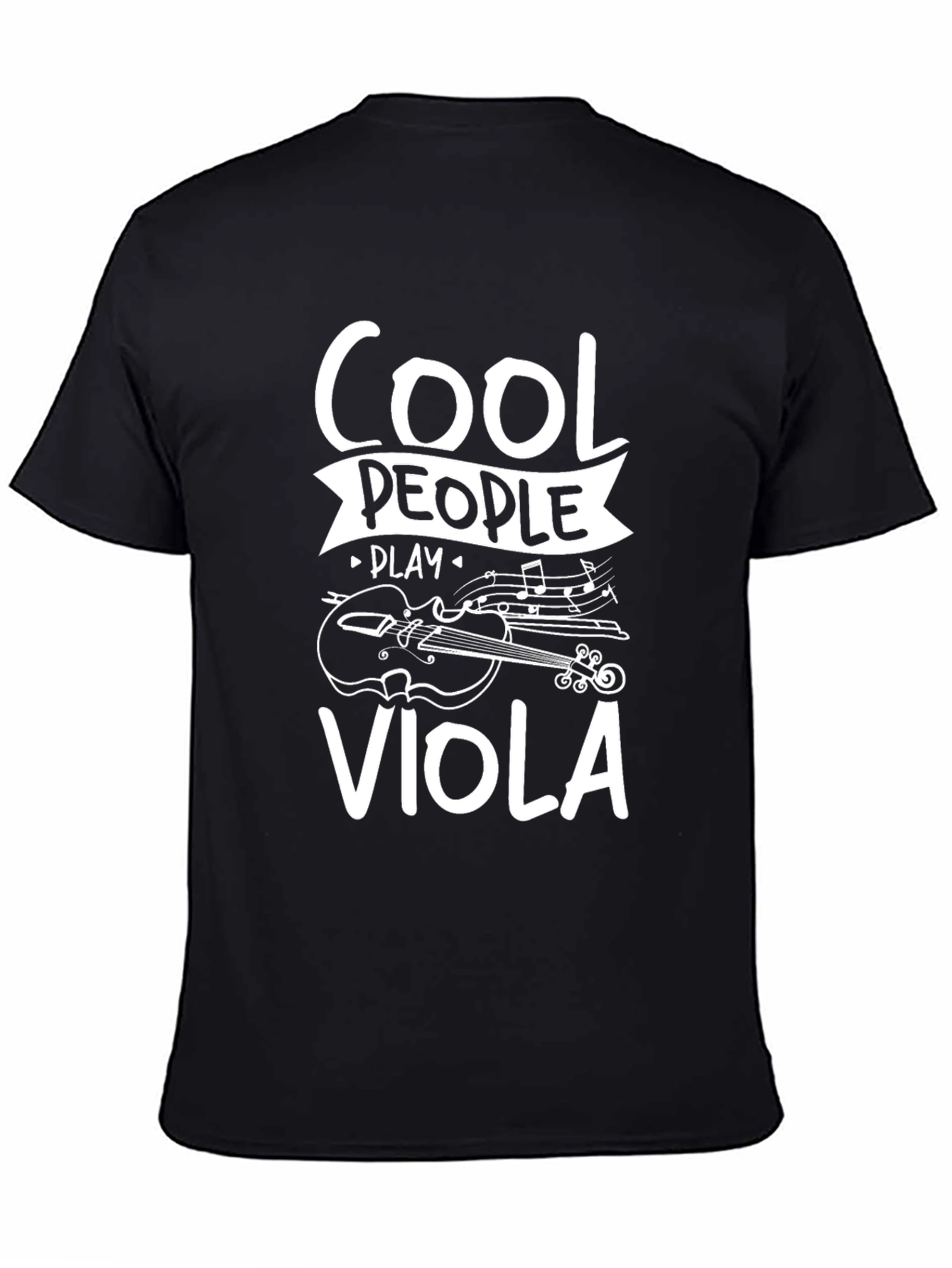 Cool People Play Viola Black Graphic T-Shirt