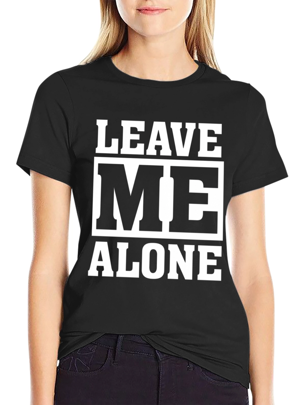 Leave Me Alone Graphic Tee - Black Cotton T-Shirt