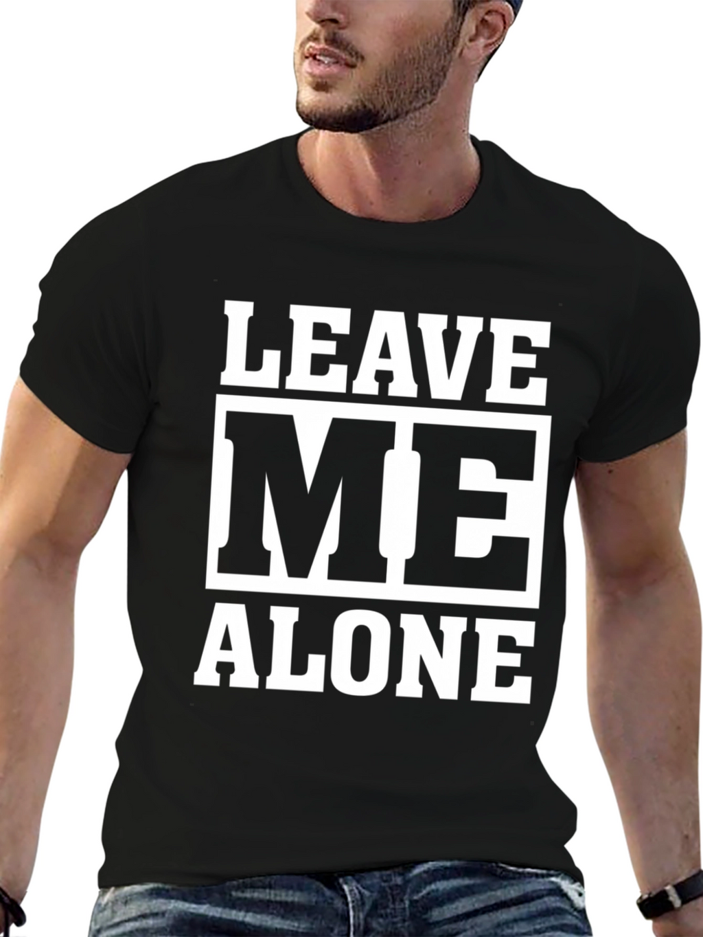 Leave Me Alone Graphic Tee - Black Cotton T-Shirt