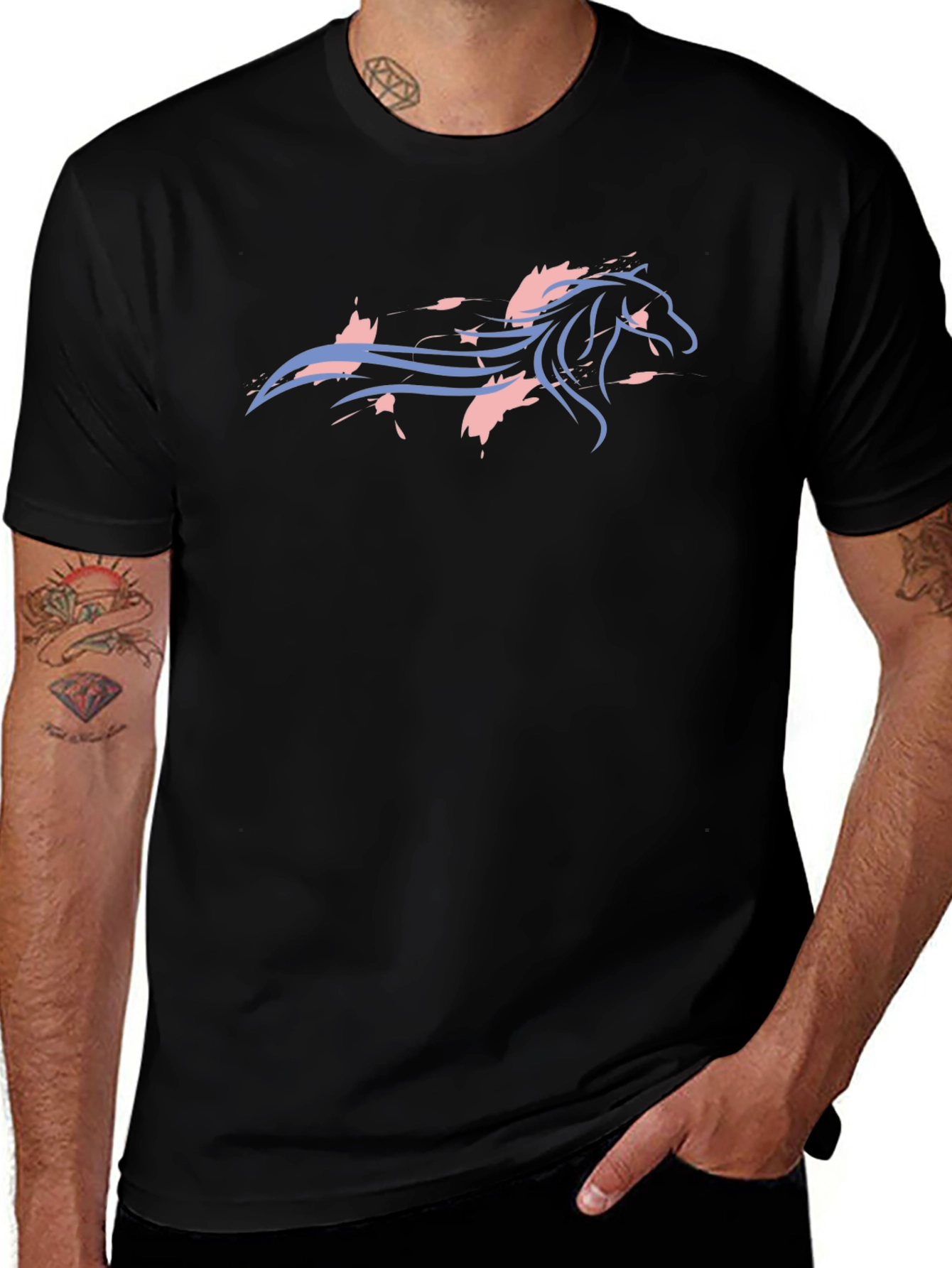 Horse Graphic T-Shirt - Unisex Black Tee