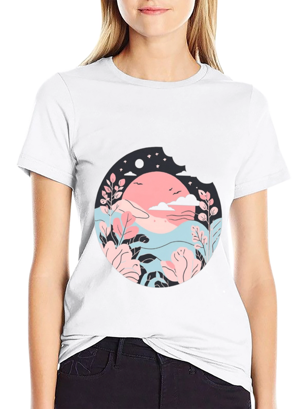 Nature Inspired Graphic T-Shirt - Black