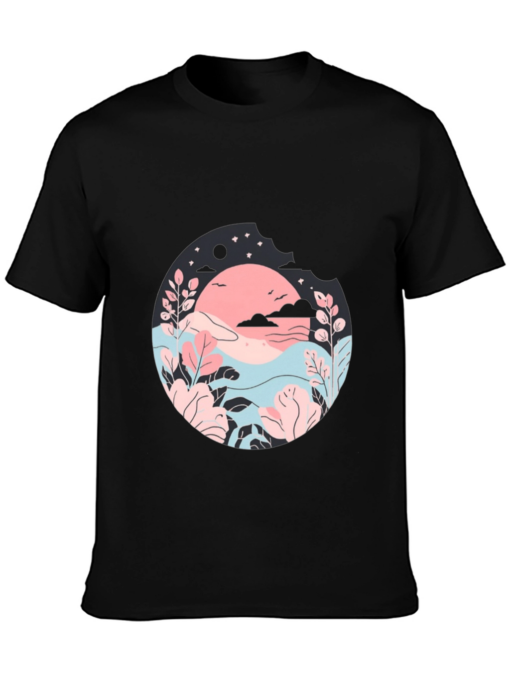 Nature Inspired Graphic T-Shirt - Black