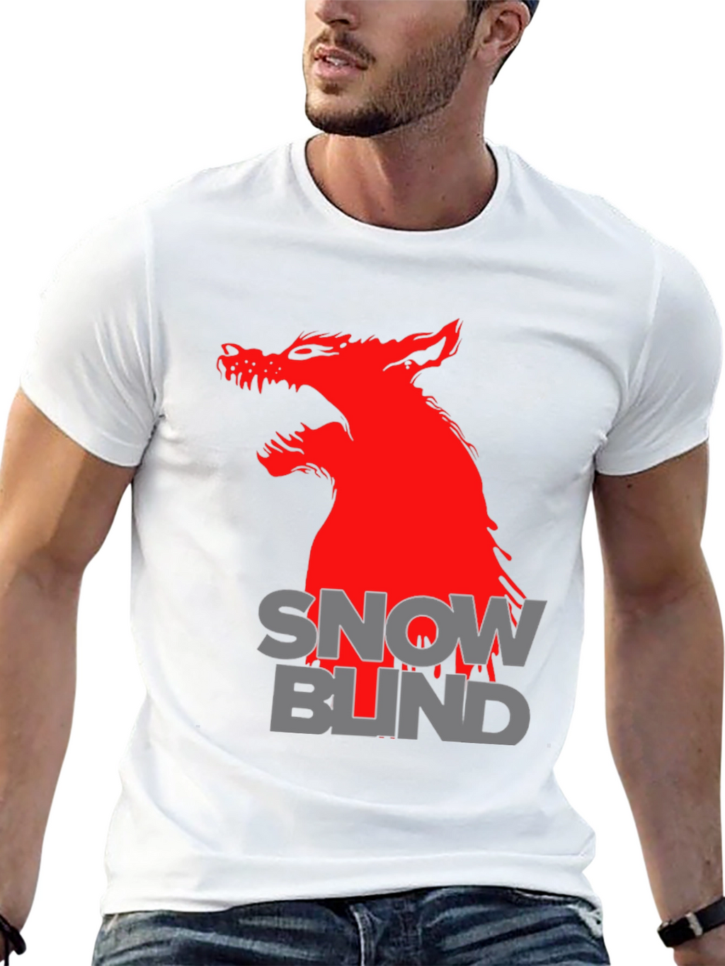 Snow Blind Wolf Graphic T-Shirt