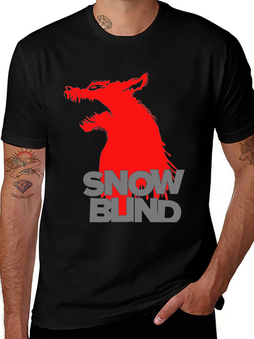 Snow Blind Wolf Graphic T-Shirt