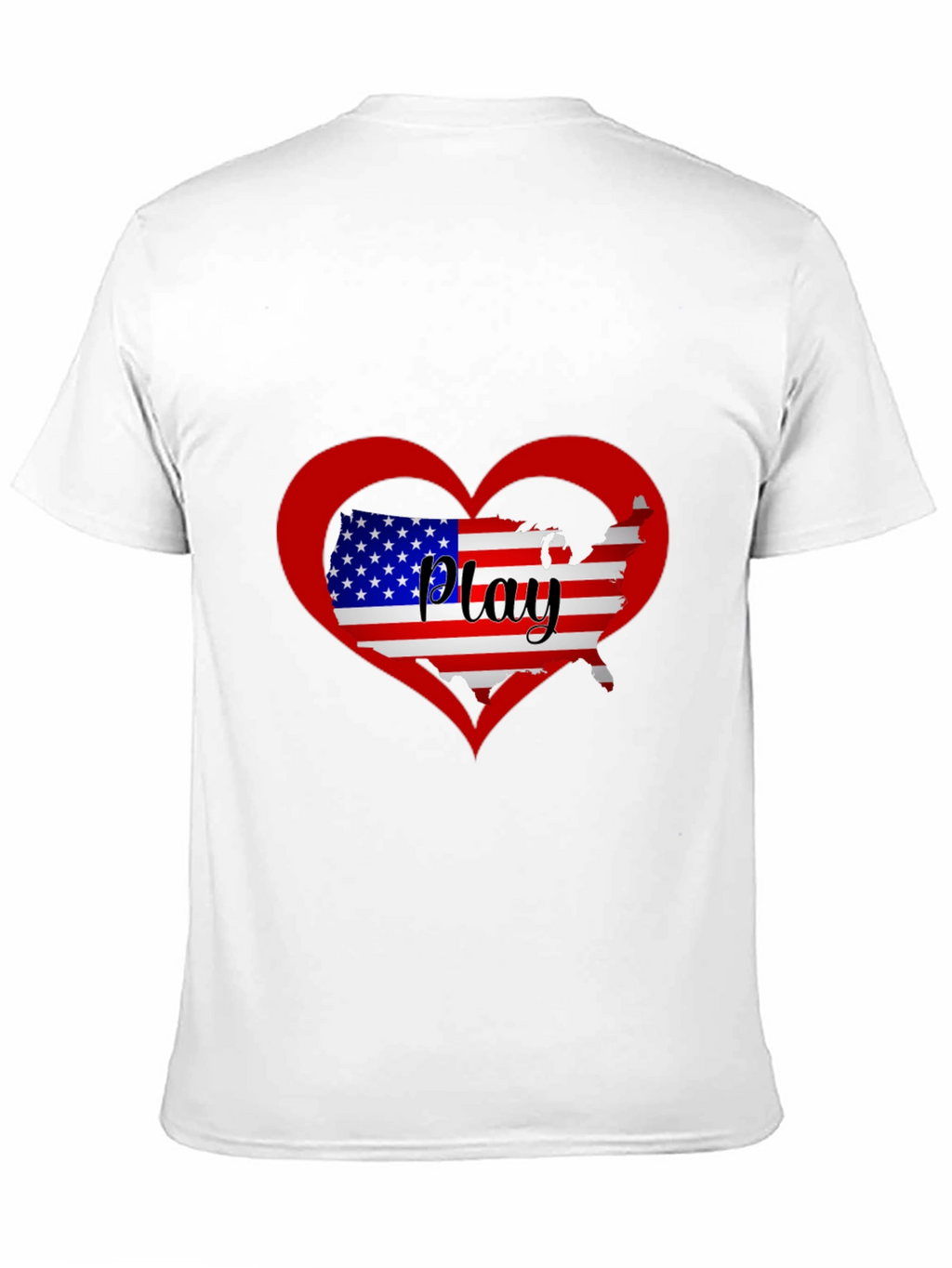 Patriotic Play Heart USA Map Graphic Tee