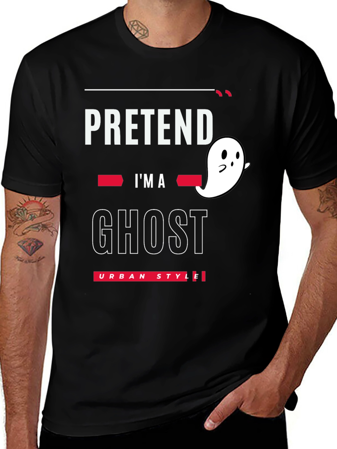 Pretend Im A Ghost T-Shirt - Urban Style Halloween Tee