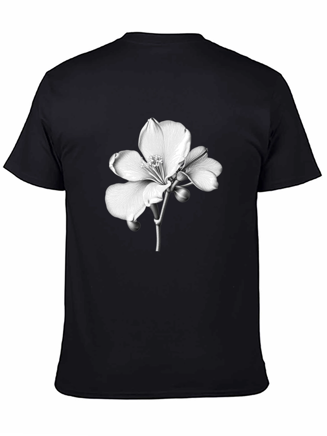 Black Floral Print Tee