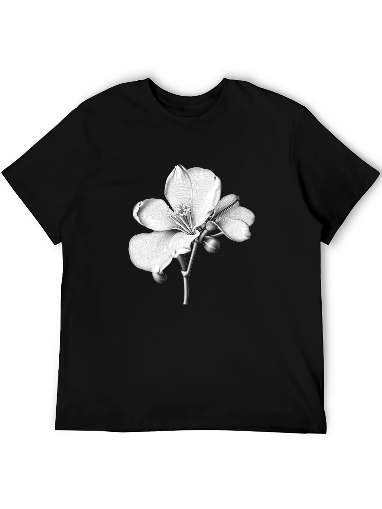 Black Floral Print Tee