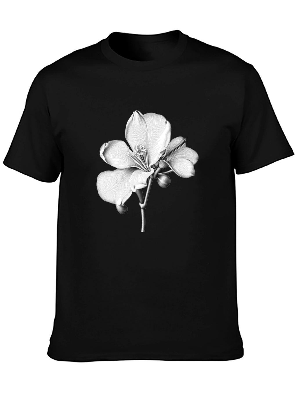 Black Floral Print Tee
