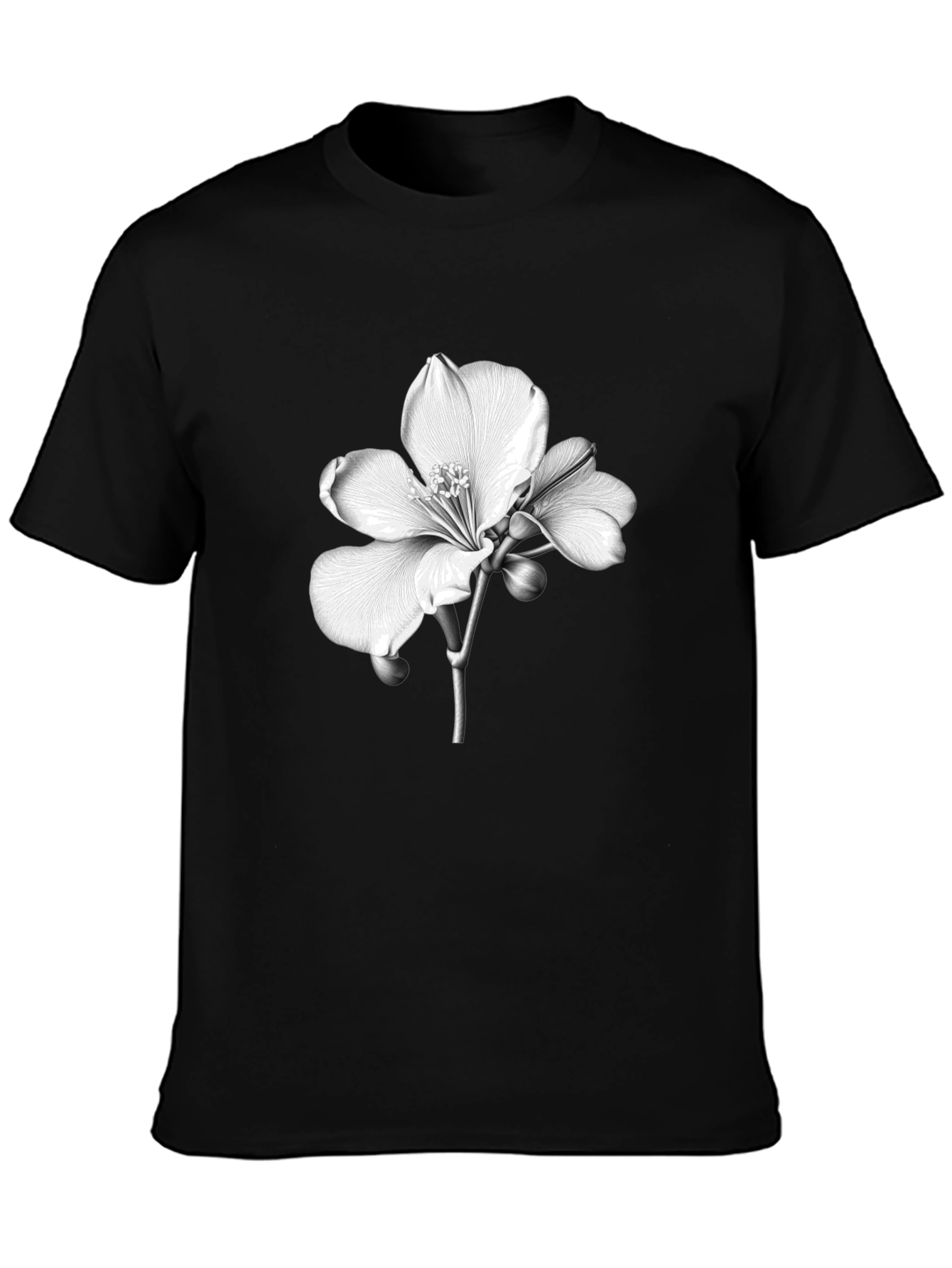 Black Floral Print Tee