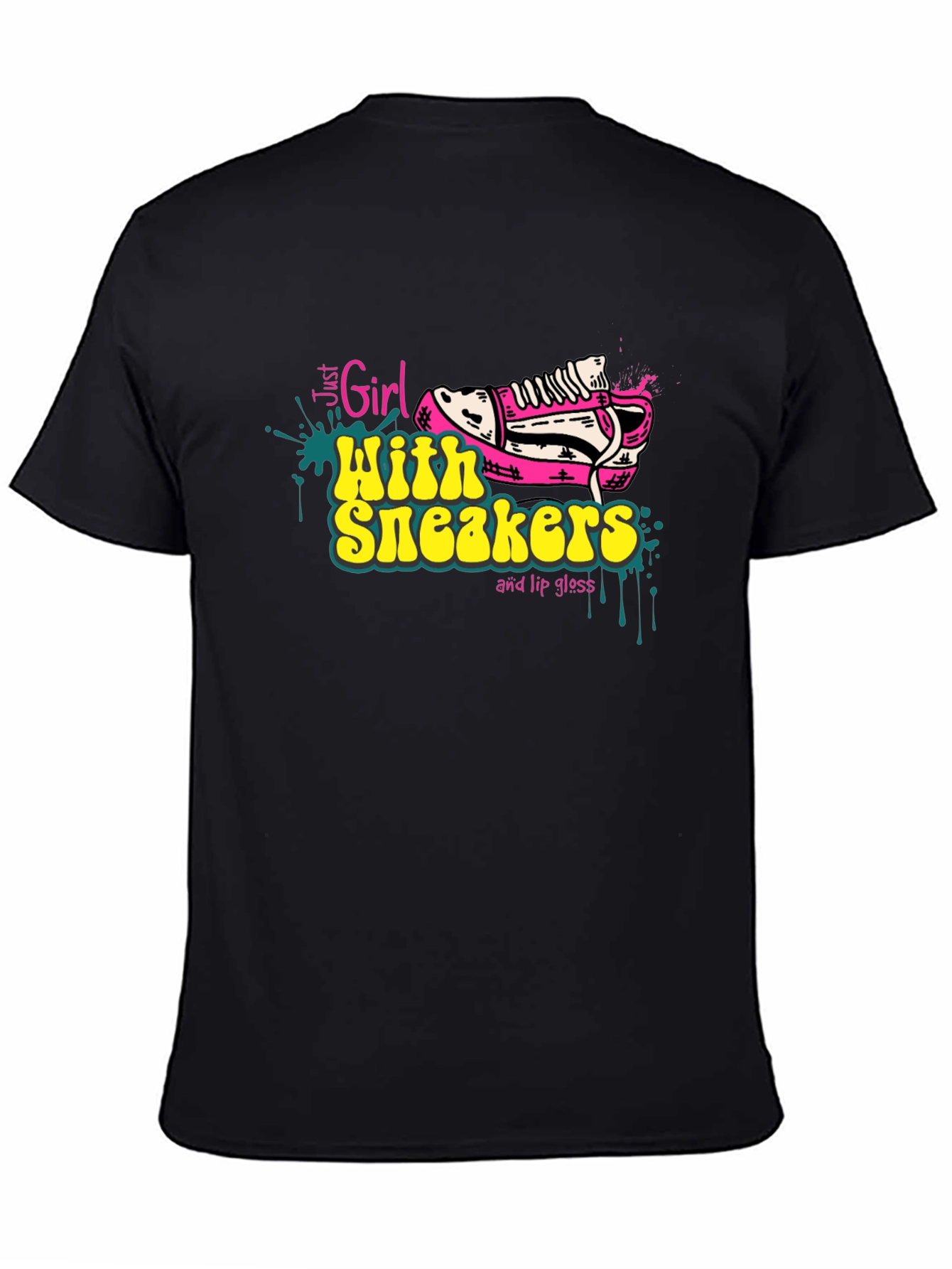 Girl with Sneakers Graphic Tee - Trendy T-Shirt