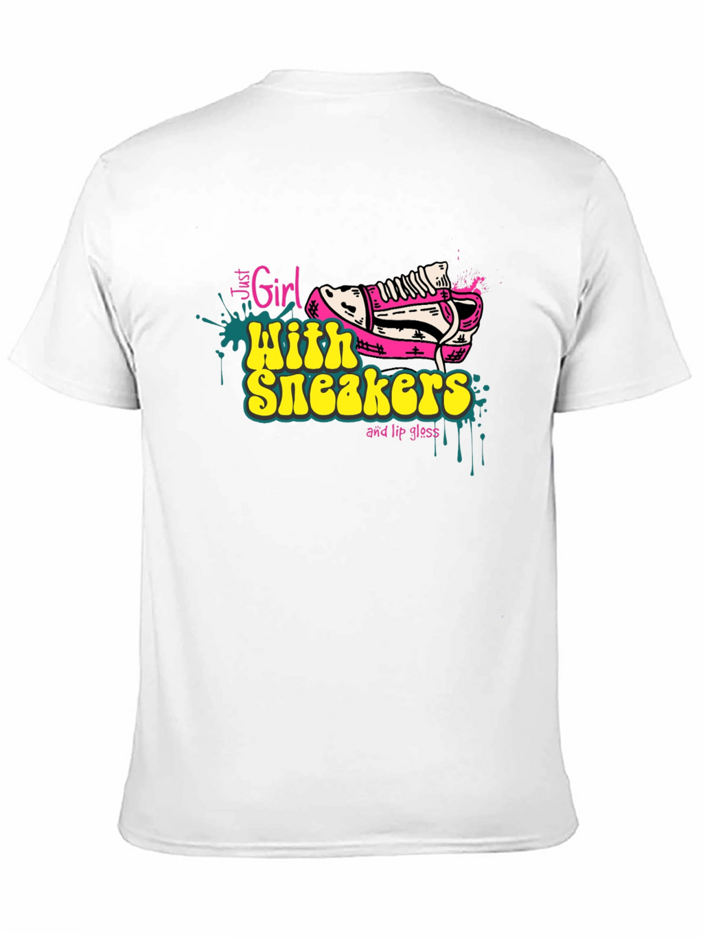 Girl with Sneakers Graphic Tee - Trendy T-Shirt