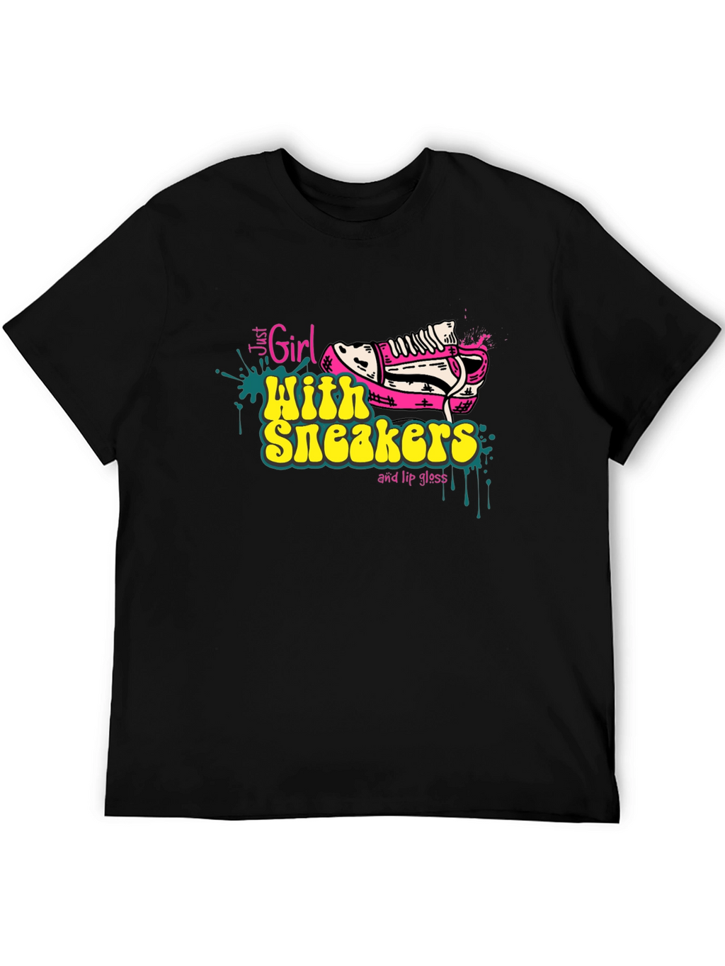 Girl with Sneakers Graphic Tee - Trendy T-Shirt