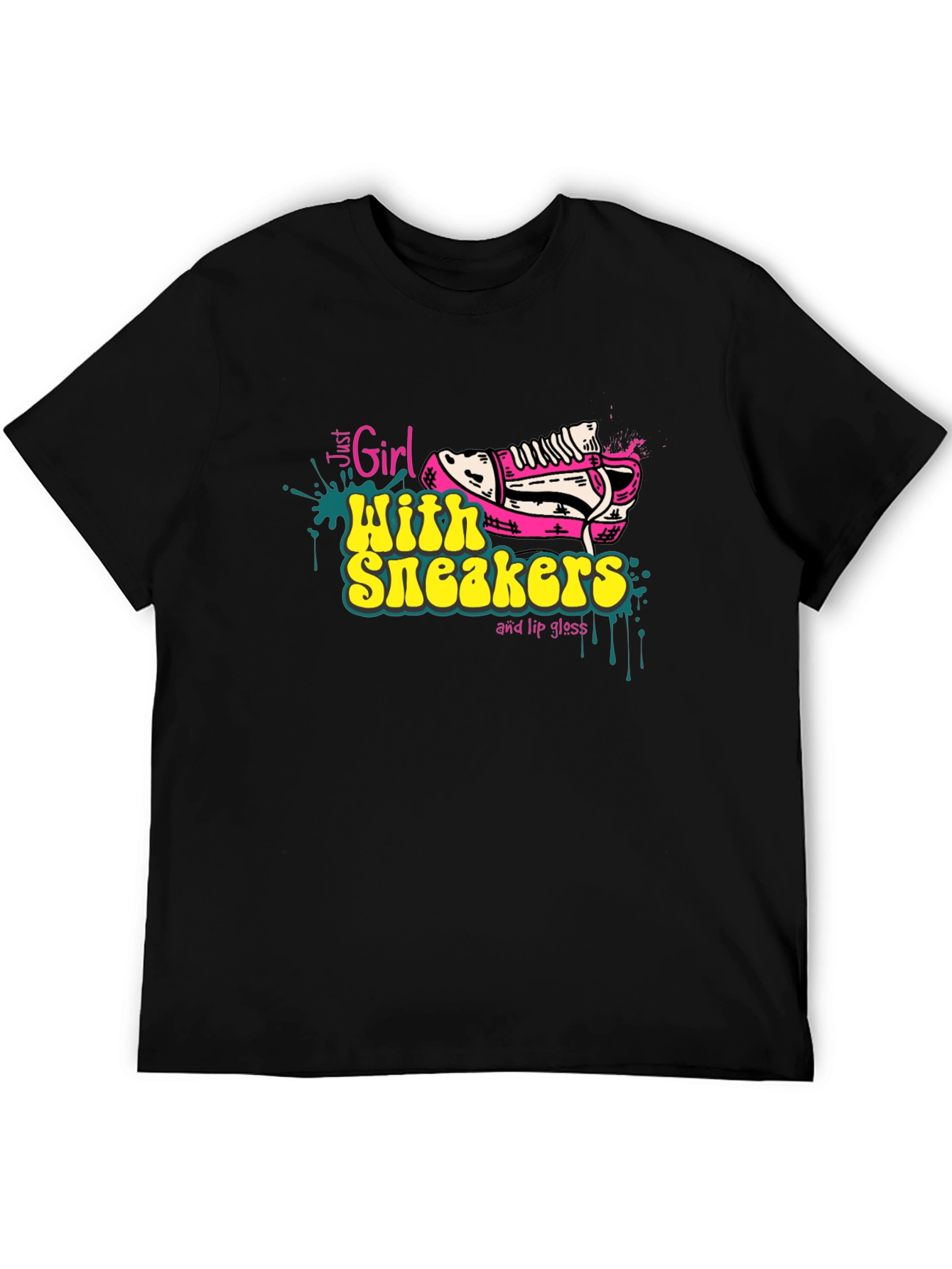 Girl with Sneakers Graphic Tee - Trendy T-Shirt