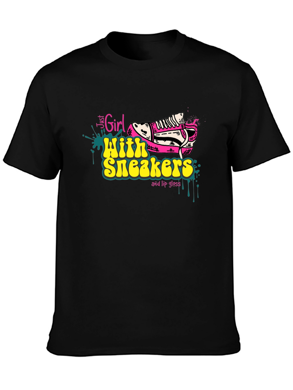 Girl with Sneakers Graphic Tee - Trendy T-Shirt