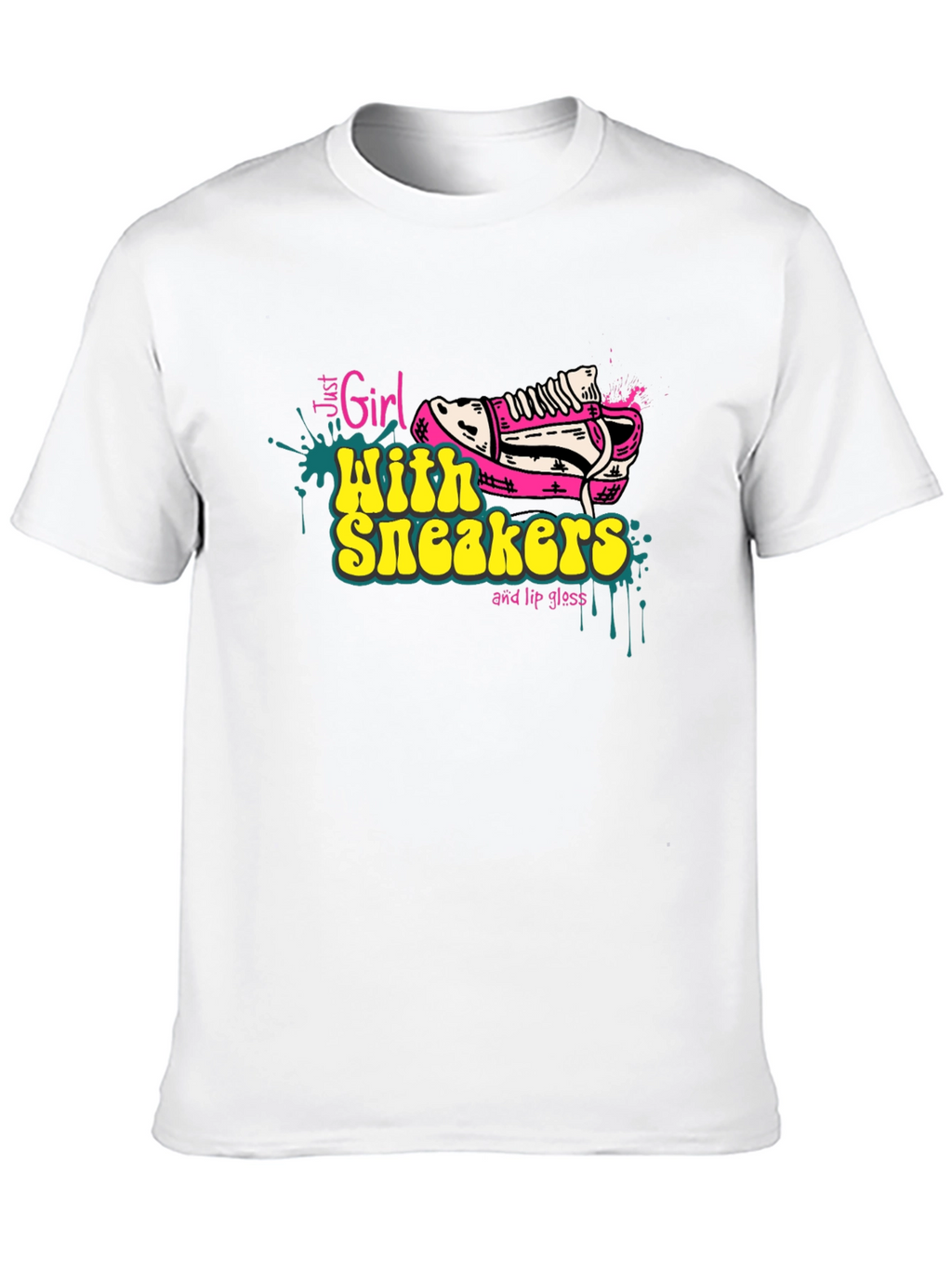 Girl with Sneakers Graphic Tee - Trendy T-Shirt