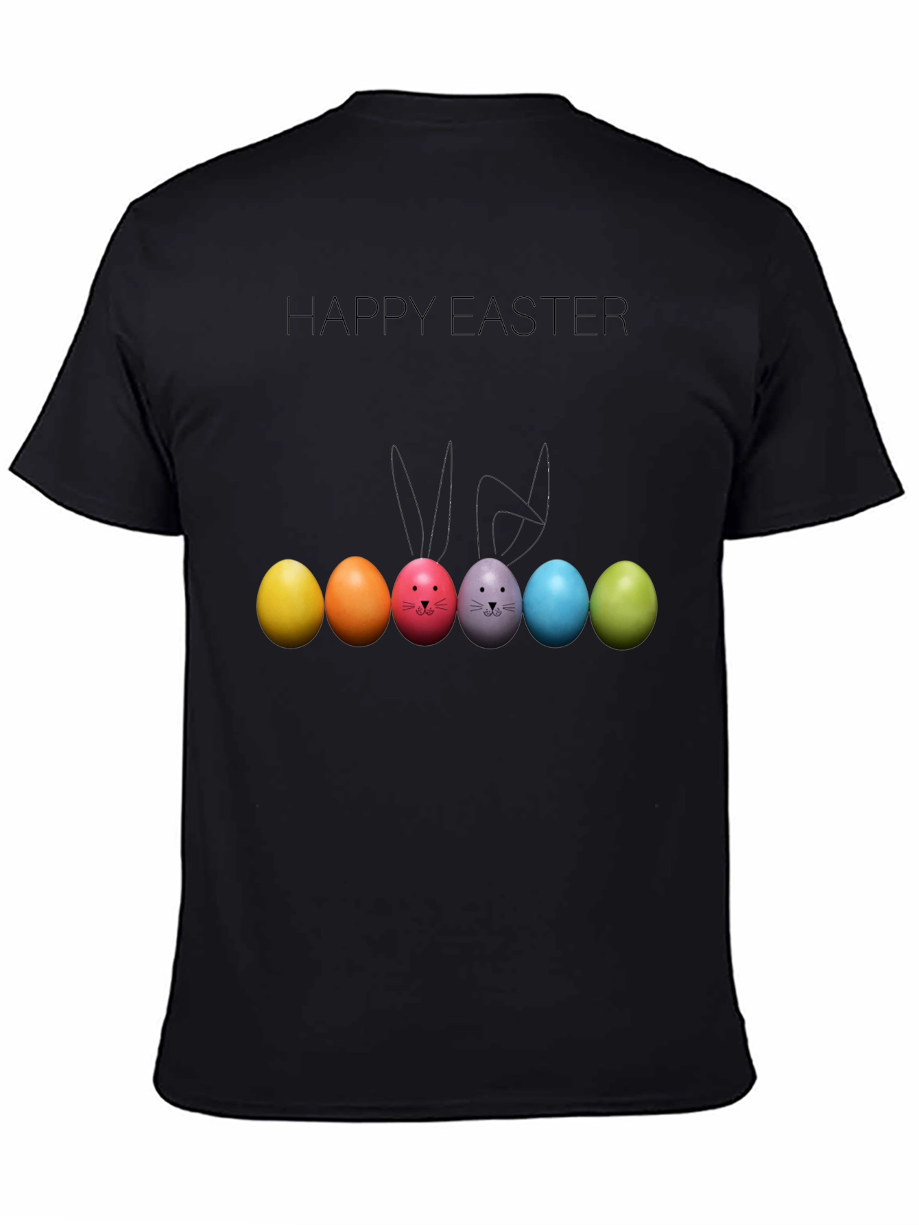 Happy Easter Bunny Ears Colorful Eggs T-Shirt