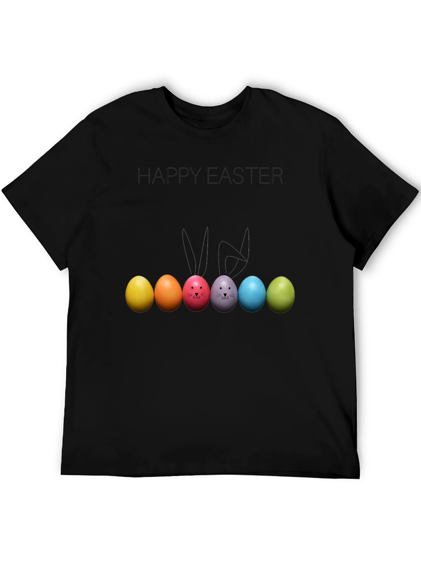Happy Easter Bunny Ears Colorful Eggs T-Shirt