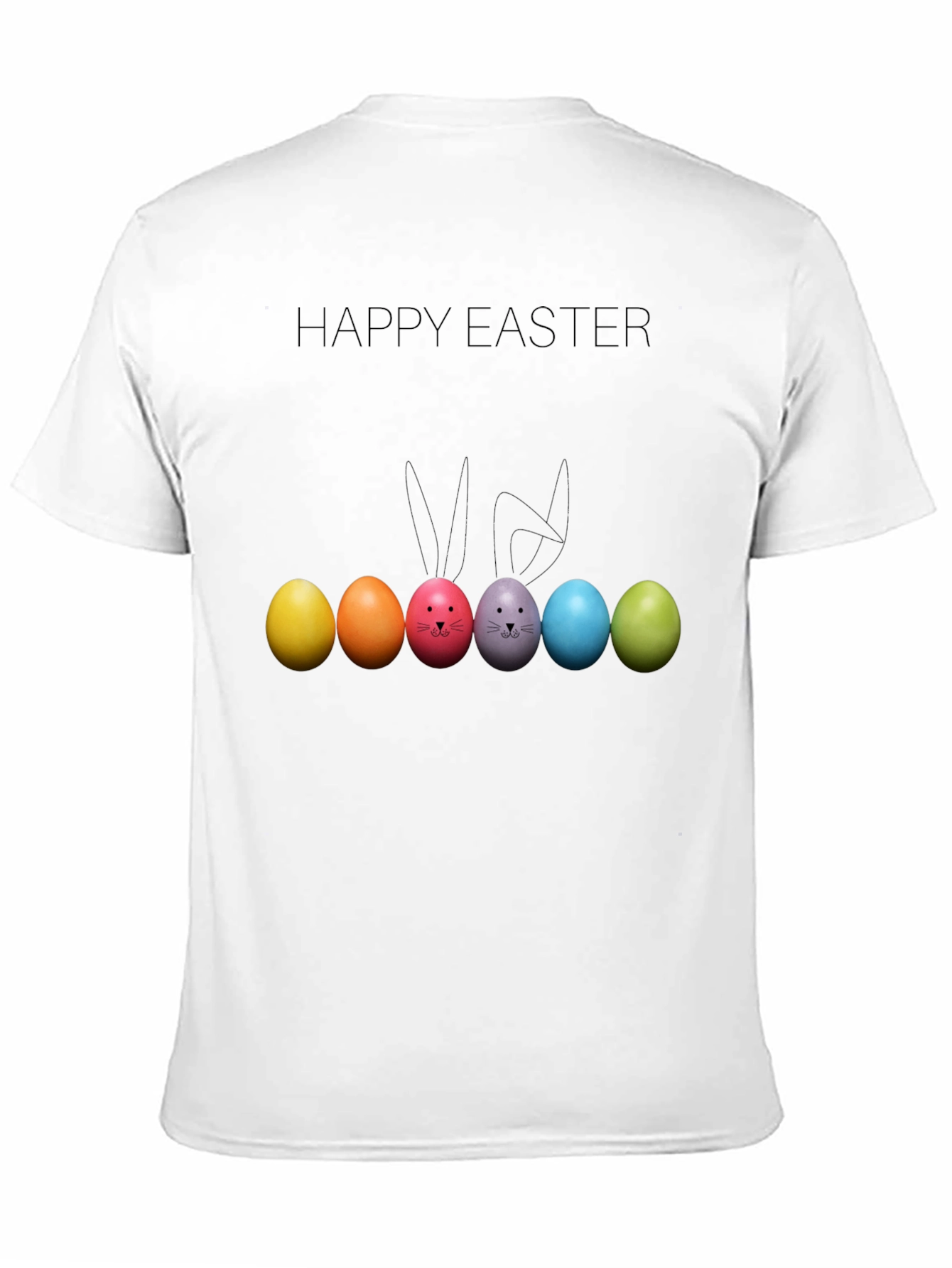 Happy Easter Bunny Ears Colorful Eggs T-Shirt