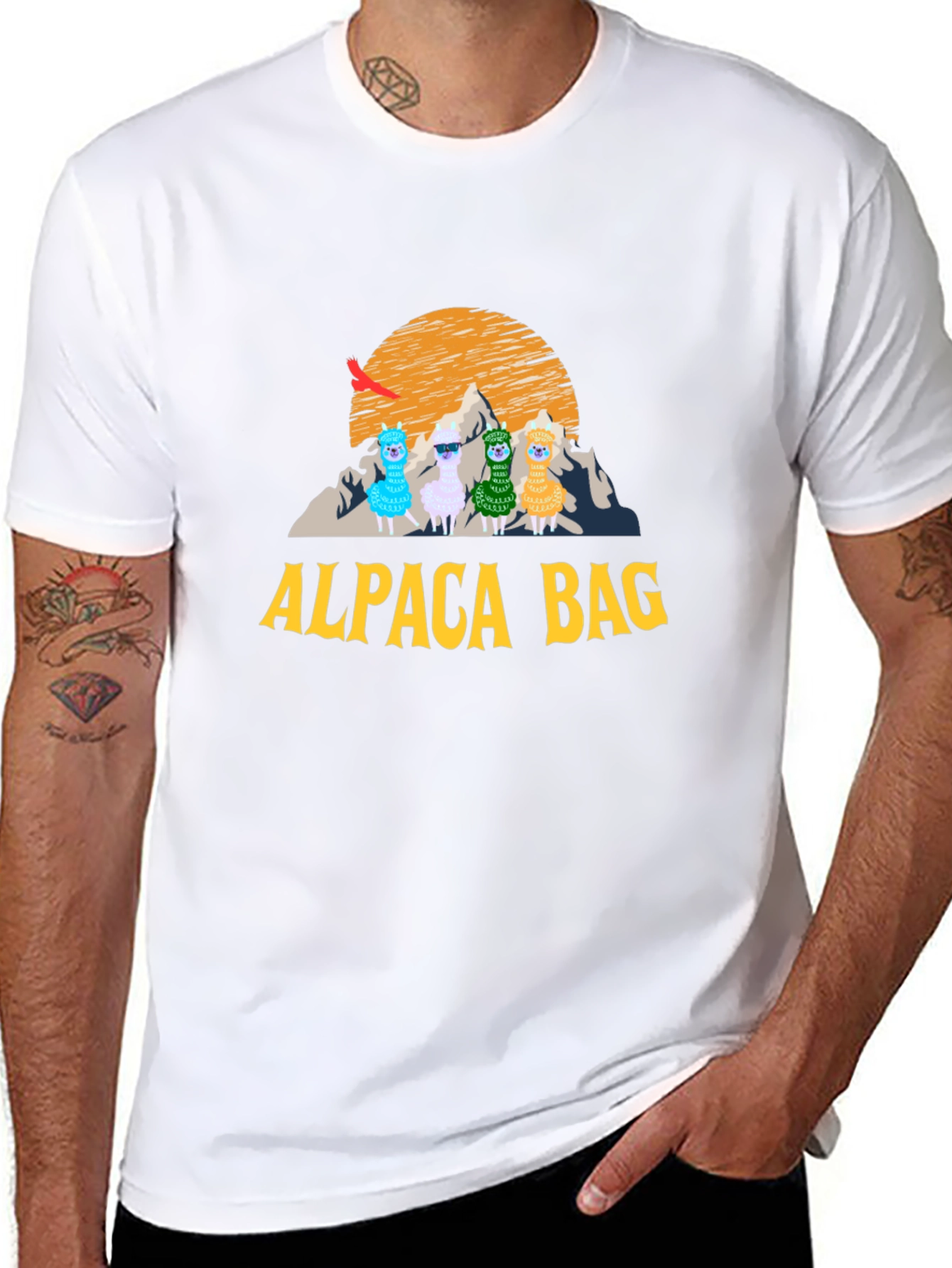 Alpaca Bag Graphic T-Shirt - Stylish Cotton Tee