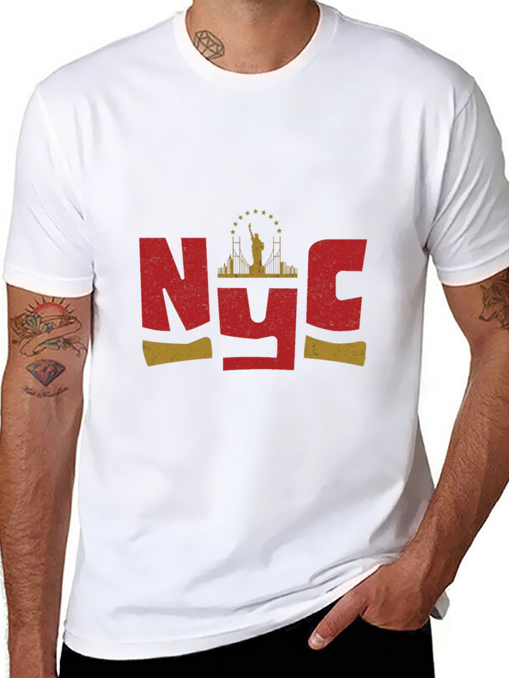 NYC Statue of Liberty Graphic T-Shirt - Black