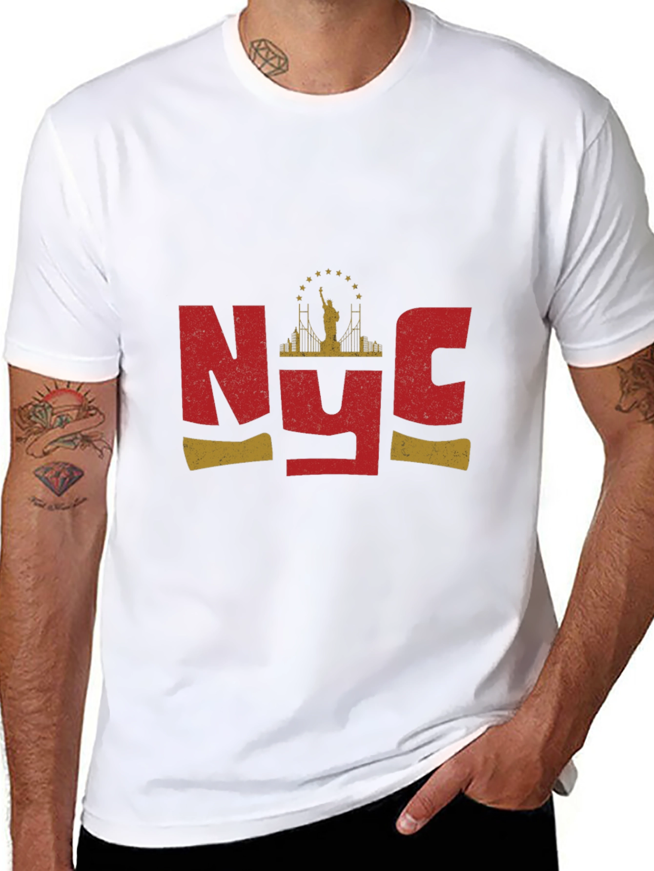 NYC Statue of Liberty Graphic T-Shirt - Black