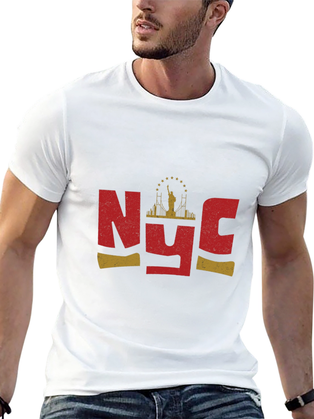 NYC Statue of Liberty Graphic T-Shirt - Black
