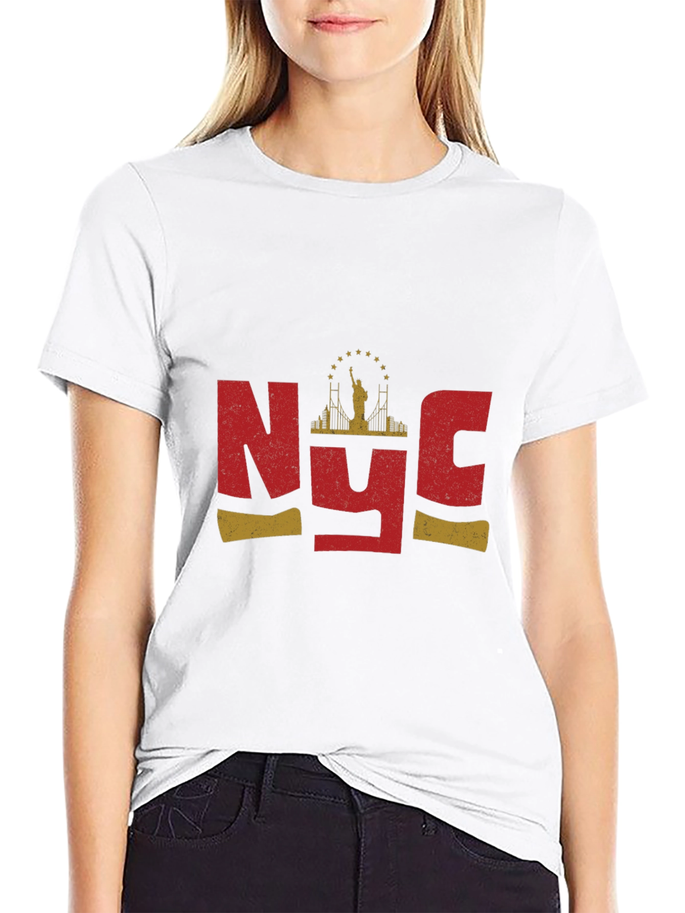 NYC Statue of Liberty Graphic T-Shirt - Black